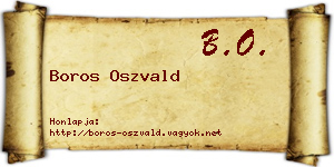 Boros Oszvald névjegykártya
