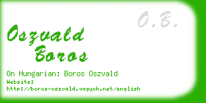 oszvald boros business card